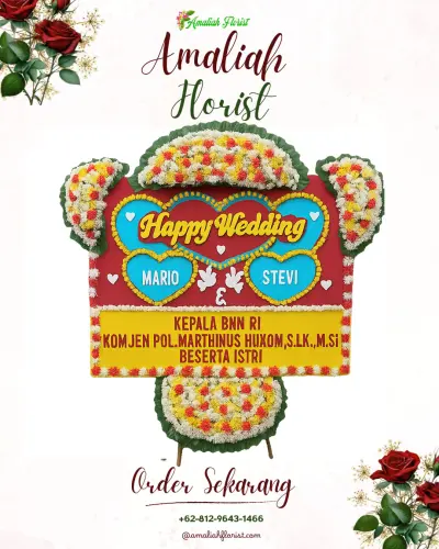 Karangan Papan Bunga Pernikahan di Tumumpa Satu